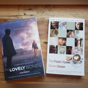 BOOK TO MOVIE BUNDLE - 2 BOOKS TOTAL - THE LOVELY BONES & THE FEAST OF LOVE